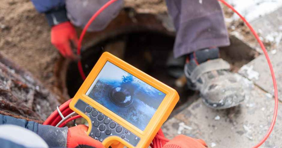 Conducting a sewer line camera inspection